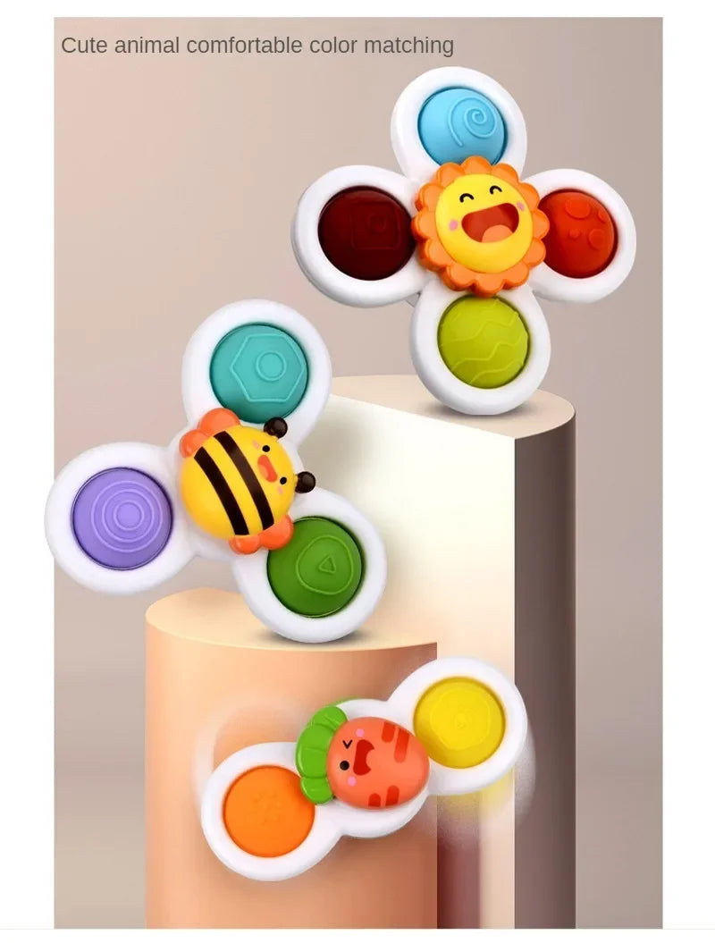 Suction Cup Spinning Bath Toys for Babies (Set of 3)