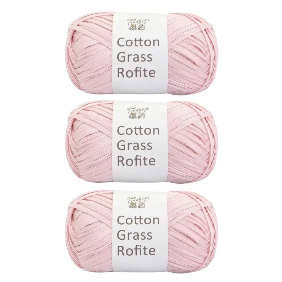 Natural Cotton Raffia Yarn – 3 Ball Set for Crochet, Knitting & Crafting