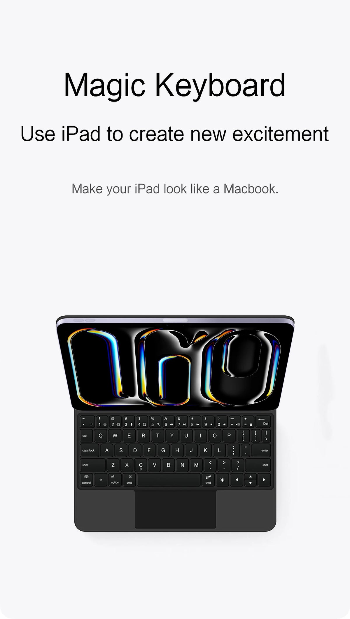 iPad Magic Keyboard Case with Backlit Keys and Touchpad