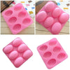 Pink silicone mold with six cavities for soap, baking, and DIY crafts