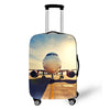 Elastic Aircraft Print Luggage Protector Cover