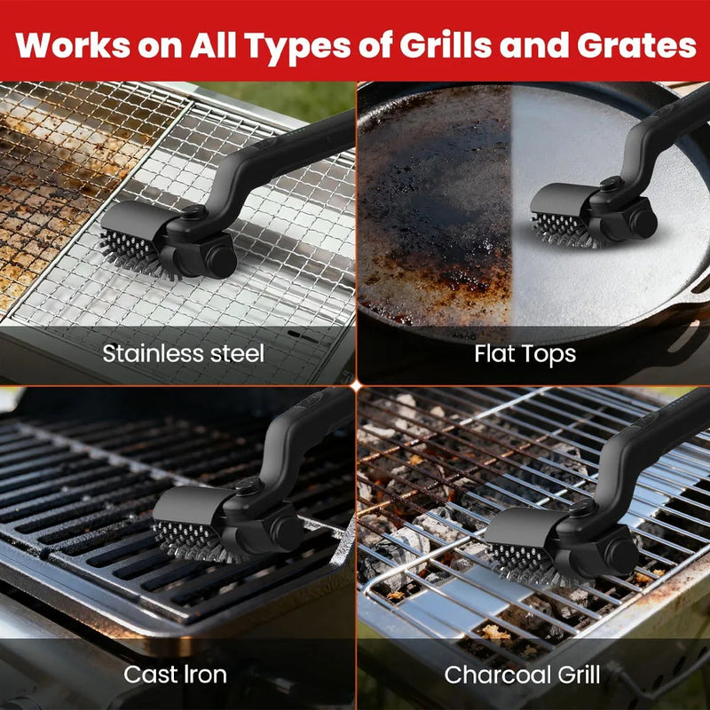 Rechargeable Electric Grill Brush with 3-Speed Motor