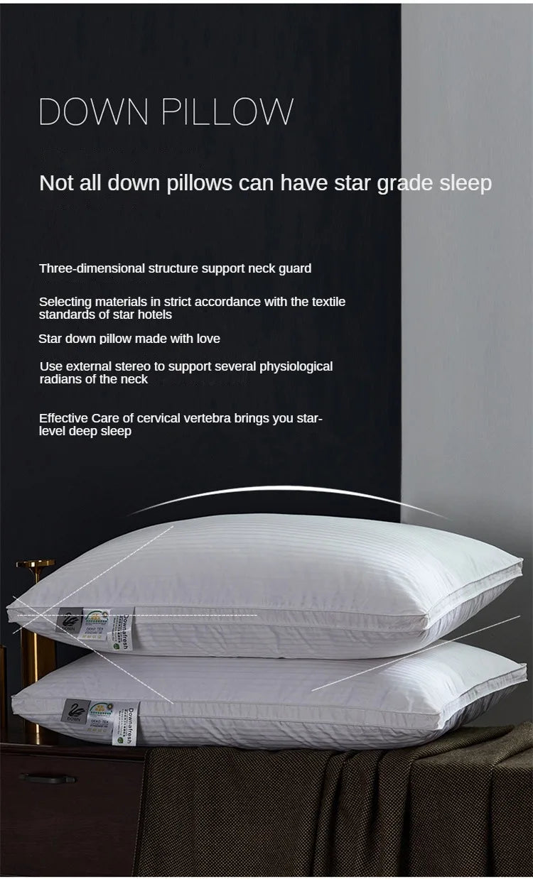 Premium Goose Down Pillow with Ergonomic Neck Support