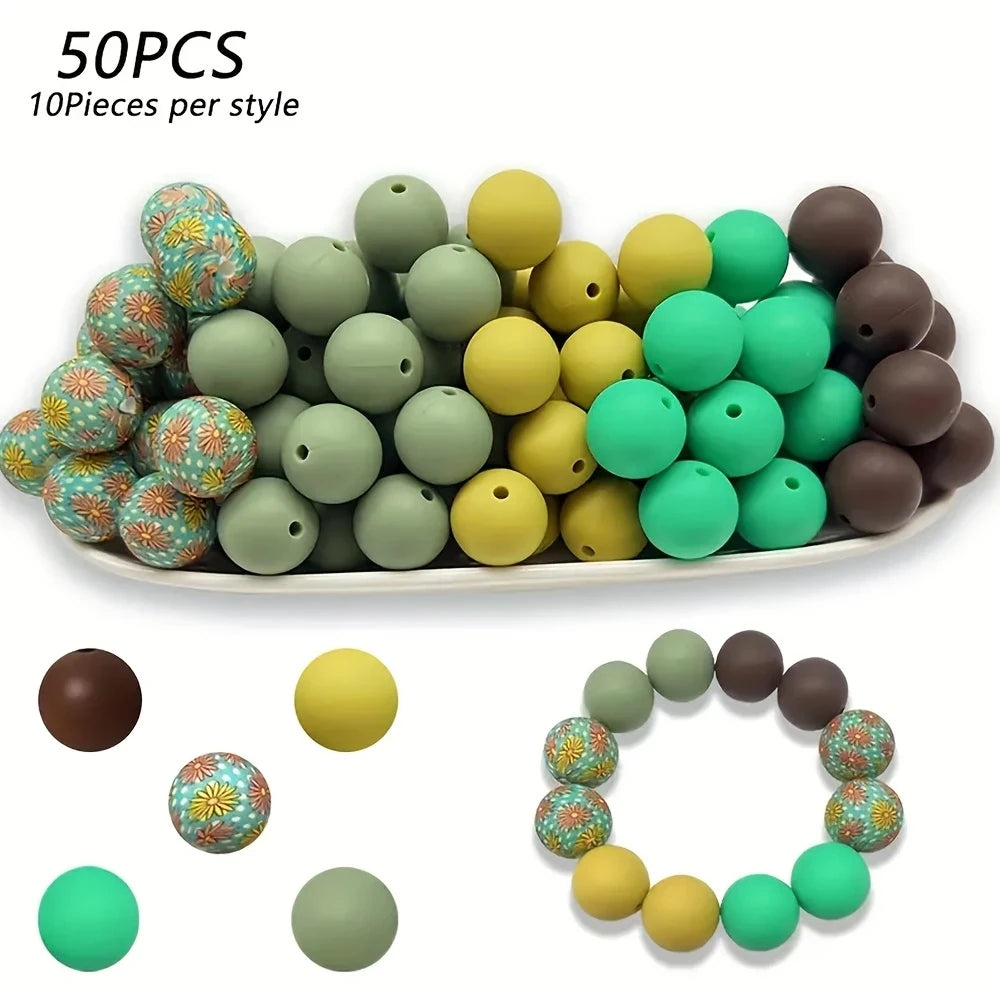 Soft Silicone Floral Beads for Jewelry Making