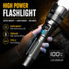 Rechargeable LED Flashlight with Digital Display and Zoom
