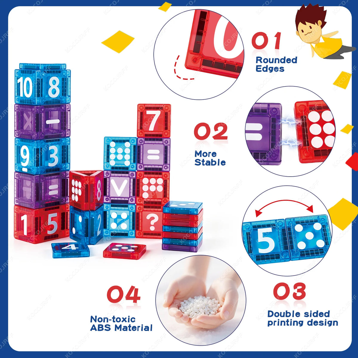 Magnetic Building Tiles for Early Math Learning