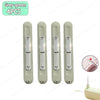 A set of four grey-green needle threader and seam ripper tools for sewing projects.