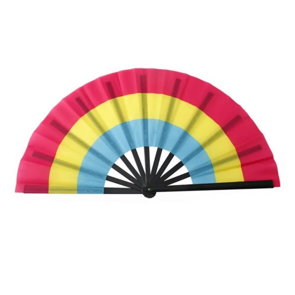 Foldable Rainbow Hand Fan with Gradient Design