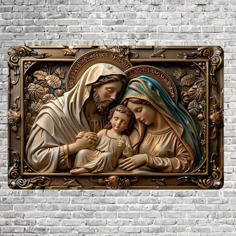 Vintage Aluminum Wall Art – Our Lady of Guadalupe Retro Sign