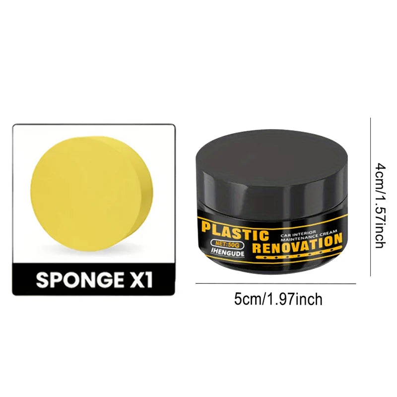 A round yellow sponge cleaning tool for car interior renovation
