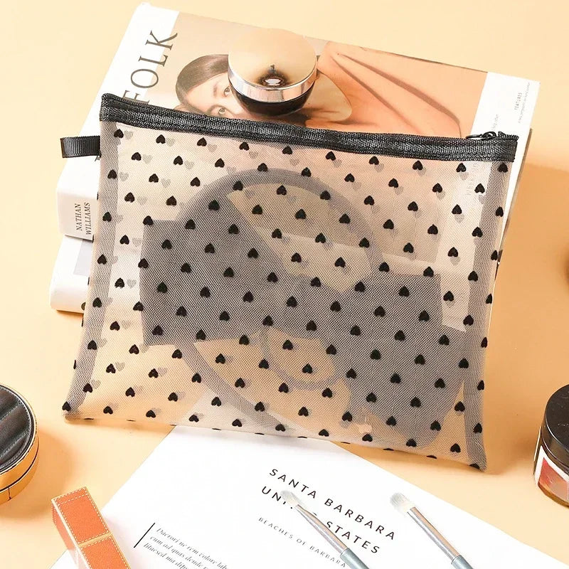 Breathable Mesh Makeup Bag Organizer - Multi-Purpose Travel Toiletry Pouch