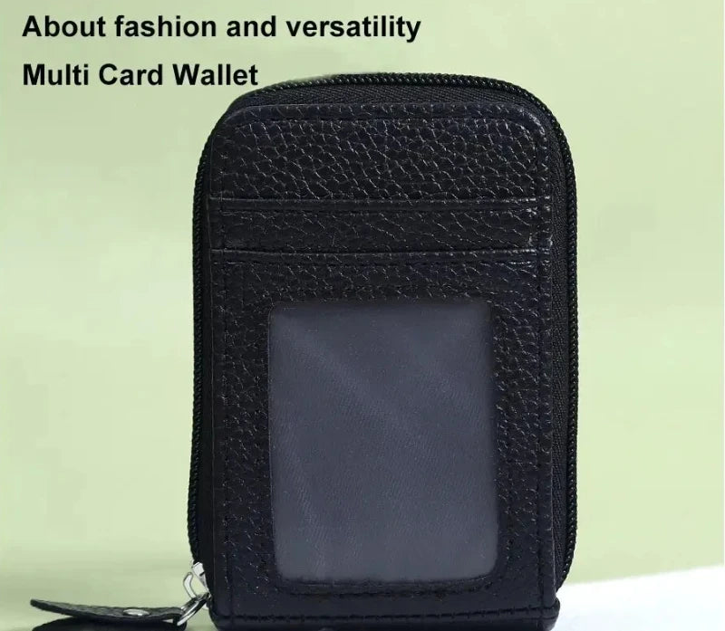 Compact Zipper Card Wallet with Multiple Slots