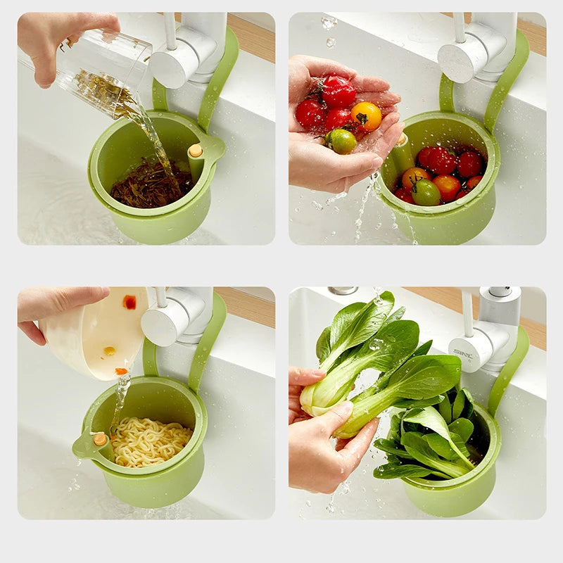 Push-to-Empty Hanging Sink Strainer Basket