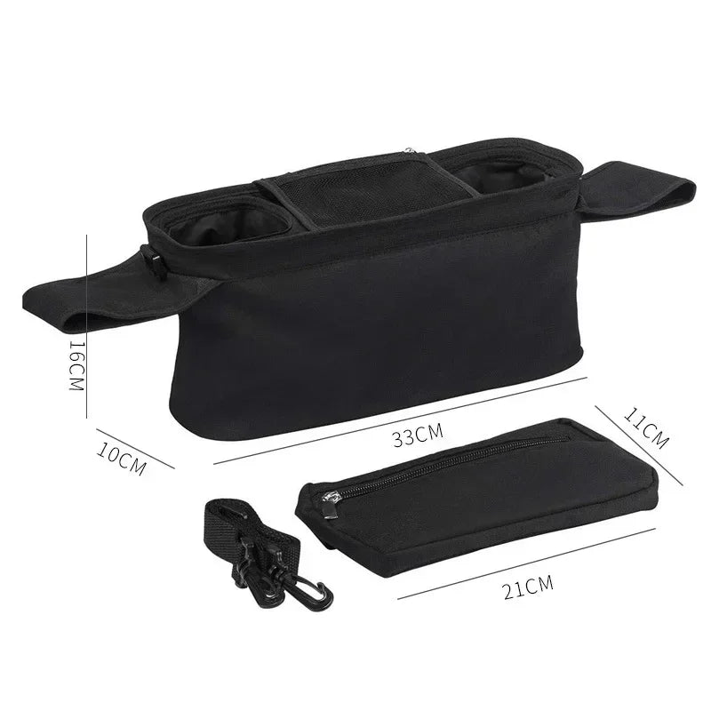 Universal Stroller Organizer with Insulated Cup Holders and Detachable Phone Bag