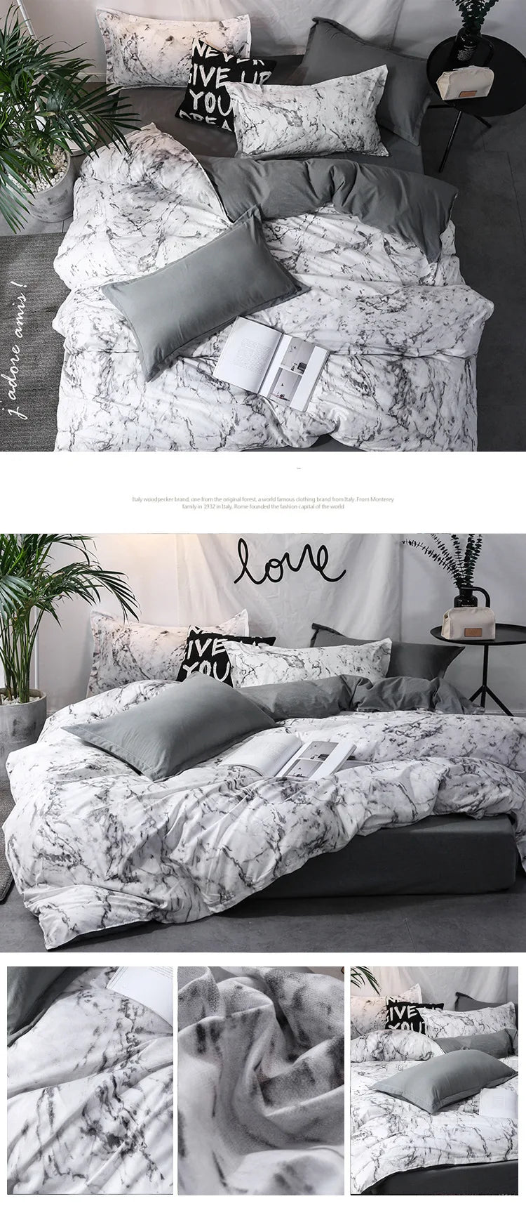Modern Polyester Duvet Cover Set with Two Pillowcases