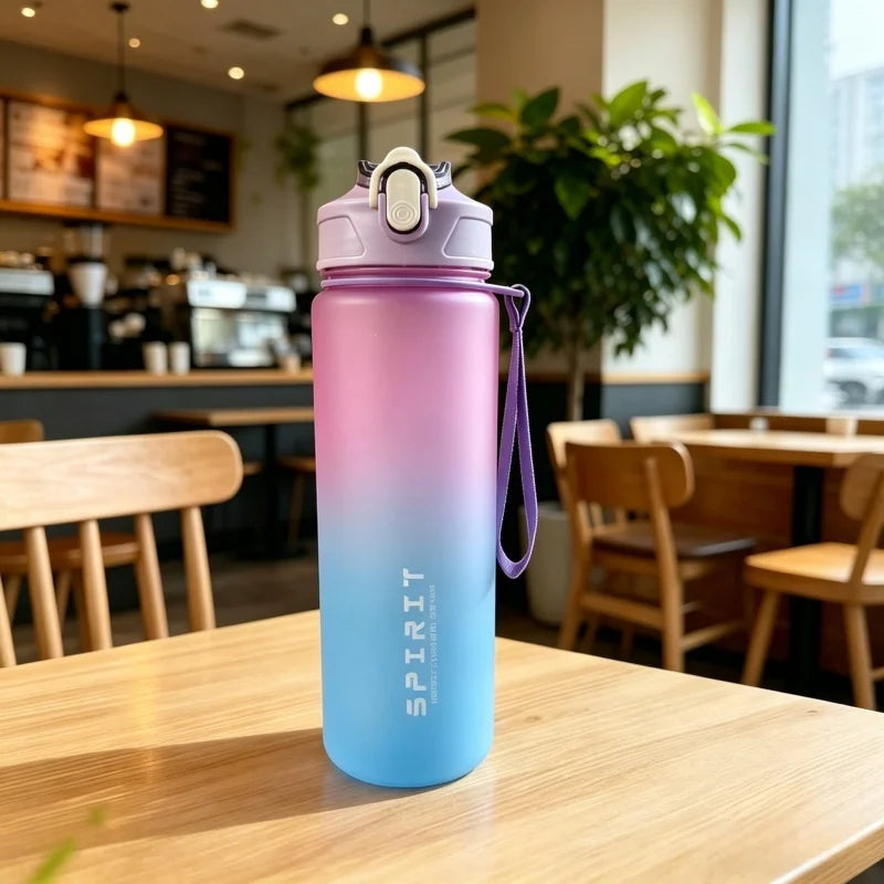 Motivational Time-Marker Water Bottle with Straw