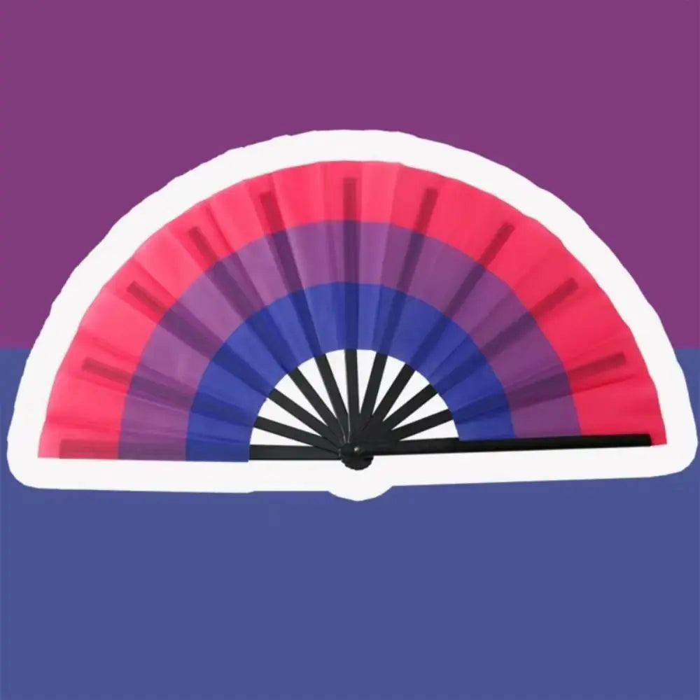 Foldable Rainbow Hand Fan with Gradient Design