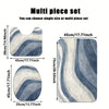 Multi piece set of plush non-slip bathroom rugs including a U-shaped toilet mat and cover