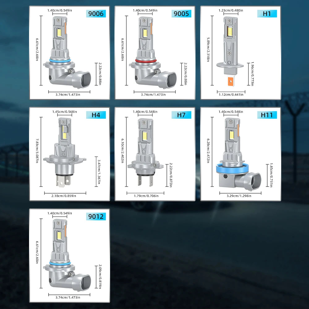 CANbus LED Headlight Bulbs with 6000K Bright White Beam