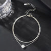 Dainty CZ Anklet with Layered Chain Design