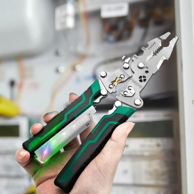 8-in-1 Folding Wire Stripper with Voltage Tester