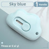 Light blue cloud-shaped retractable letter opener with a handle and keychain loop.