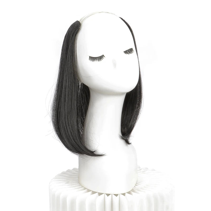 V-Part Synthetic Hairpiece with Invisible Clips