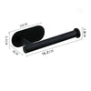 Black stainless steel wall-mounted paper towel holder with a 10cm arm and 2.5cm depth.