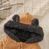 Cozy Fleece Baby Romper with Hood