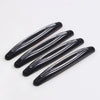 A pack of four black car door edge protector strips shown diagonally on a white background.