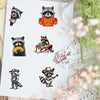 Fun Cartoon Raccoon Vinyl Stickers Pack – Waterproof Decals for Laptops, Water Bottles & Journals