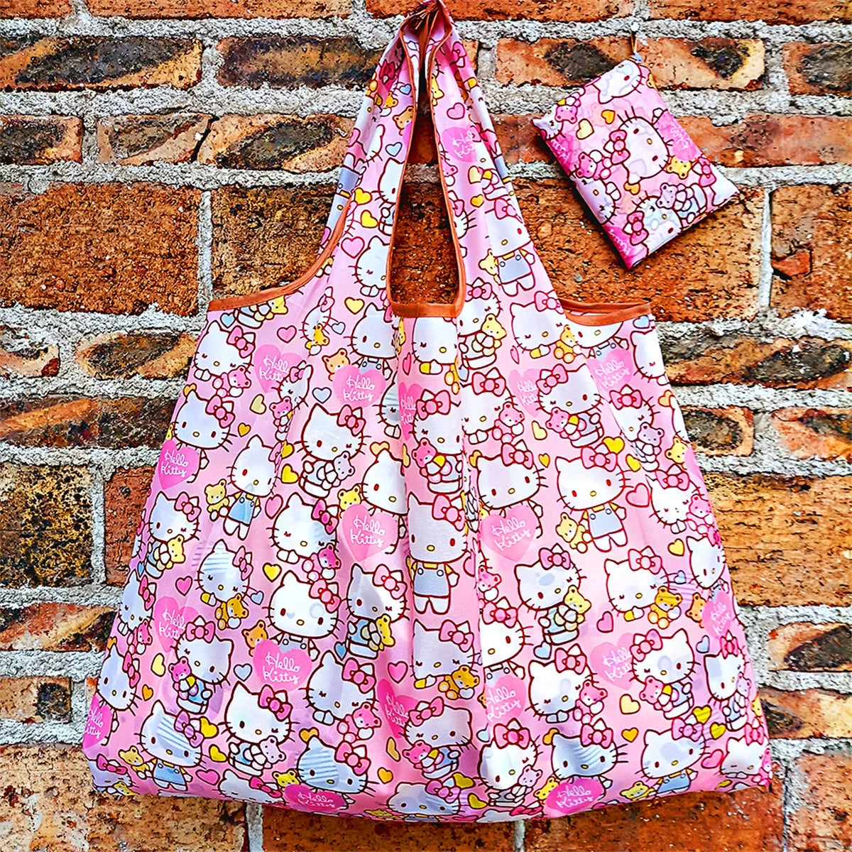 Foldable Eco-Friendly Shopping Bag with Cartoon Print