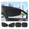 Black electrostatic car window sun shade installed on a vehicle door frame.