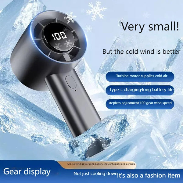 Portable Mini Handheld Fan with LED Display and Semiconductor Cooling