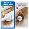 Image showing a cleaning tool effectively dissolving stains on a toilet bowl and a hard-bristles toilet brush.