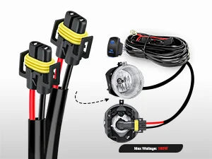 12V Heavy Duty Fog Light Wiring Harness Kit with Relay and Rocker Switch