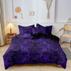 Gothic Skull Print Duvet Cover Set with Pillowcases - Soft Polyester Bedding for Adults
