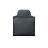 A black PU leather seat belt adjuster clip.