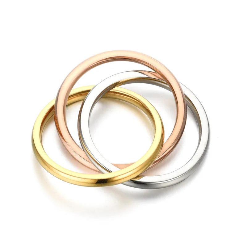Set de Tres Anillos Entrelazados