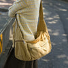Cotton Canvas Crossbody Bag with Large Capacity