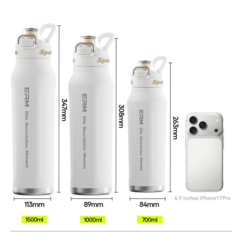Double-Wall Insulated Stainless Steel Water Bottle with Handle