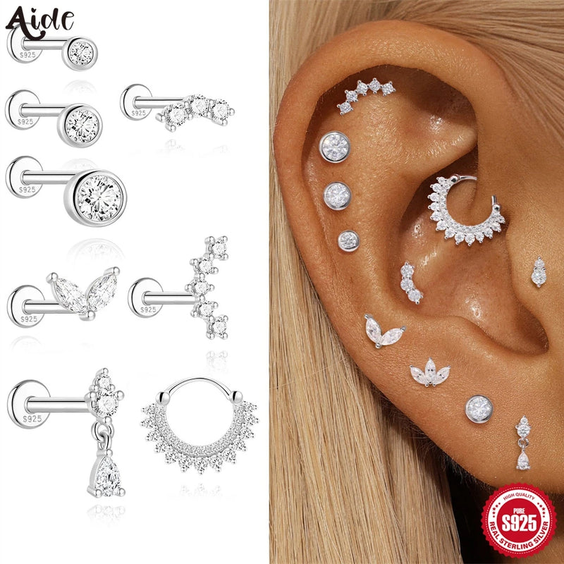 925 Sterling Silver Moissanite Bowknot Stud Earrings