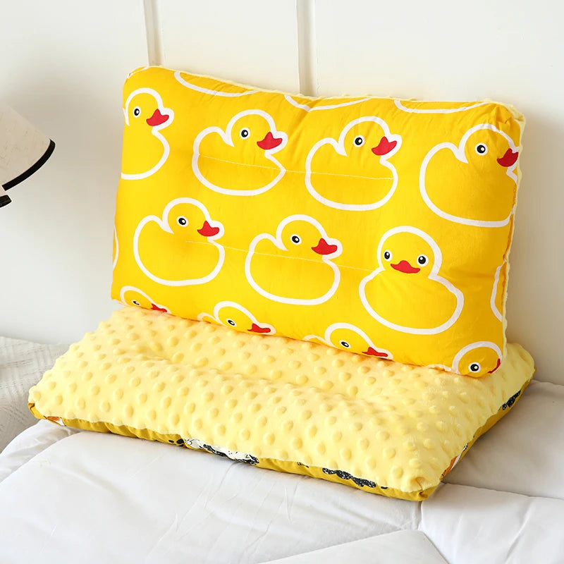 Reversible Baby Pillow with Cartoon Animal Patterns