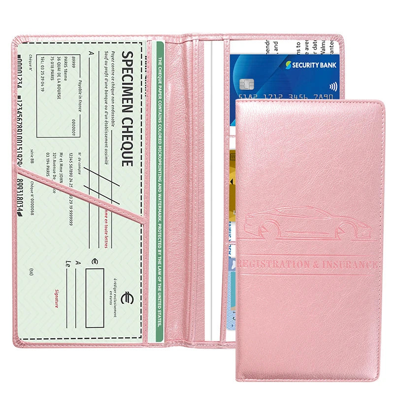 Leather Car Document Organizer with Card Holder