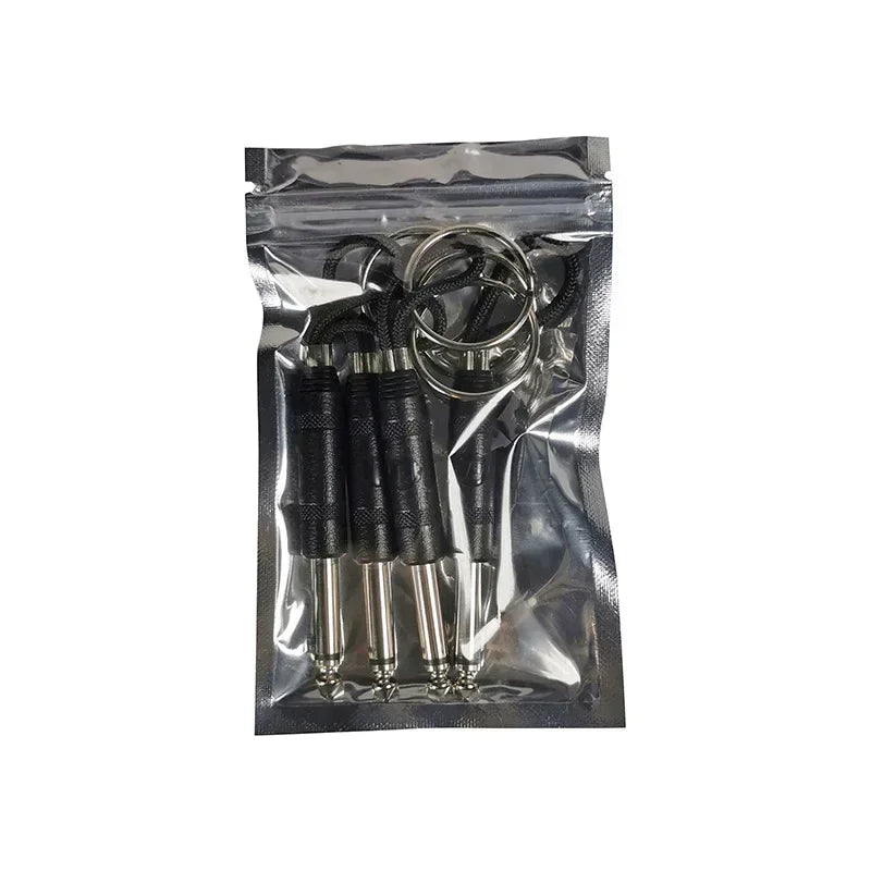 A clear plastic bag containing vintage guitar amplifier wall key holders.