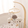 Wooden and Felt Crib Mobile with Cloud and Star Rattles