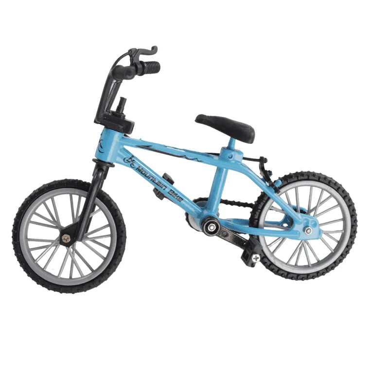 Blue RC car decorative accessories set featuring surfboard, kayak, and roadblocks.