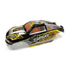 A black and yellow high-speed RC car receiver parts kit with a transparent cover.