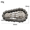 A silver metal sprocket fidget spinner with a 60mm diameter and 35mm thickness, weighing 45g.