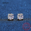 Moissanite Stud Earrings in 14K White Gold
